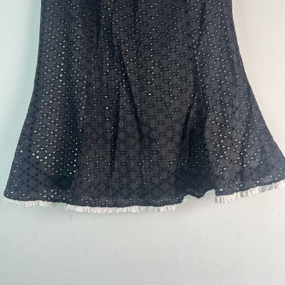 Rene Pontier NY Paris black midi flare skirt Boho Style Vintage Sz 8 - Picture 3 of 11